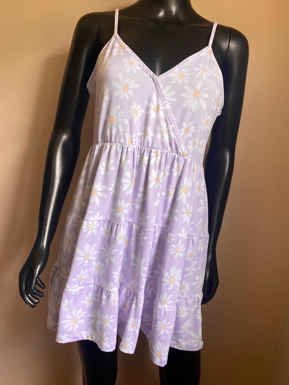 Ocean Drive Adorable Lavender Daisy Tiered Sundress